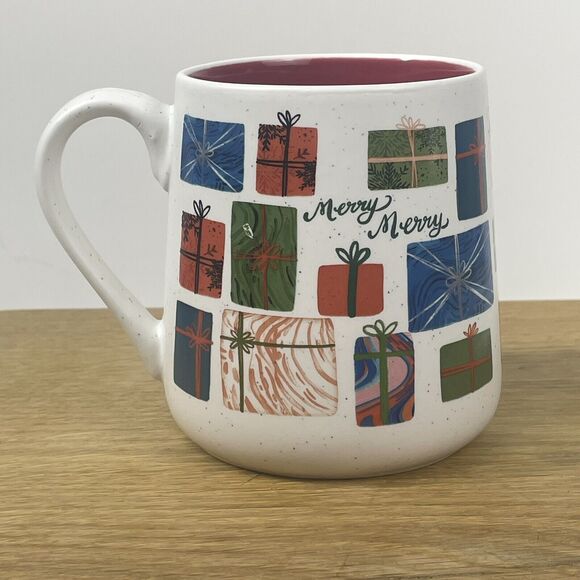 Etta Vee Jessica Raulet Merry Christmas Holiday Presents Gifts Red Inside Mug - Picture 4 of 9